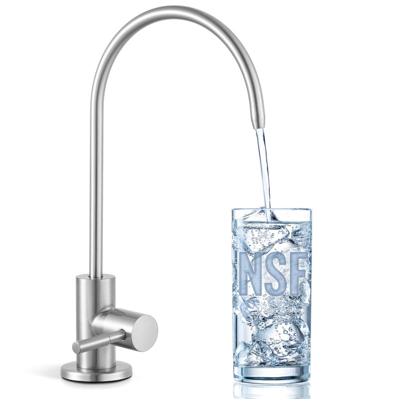 KES Drinking Water Faucet, Water Filter Reverse Osmosis Faucet for Kitchen Sink RO Faucets for Reverse Osmosis Systems 18/8 Stainless Steel Brushed Finish, Z504CLFF18-BS - Image 1